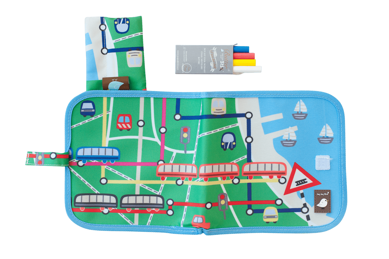 Kreslicí knížka s křídami JAQ JAQ BIRD Vlaky a metro | Stylové doplňky pro děti a ženy | Lavly.cz
