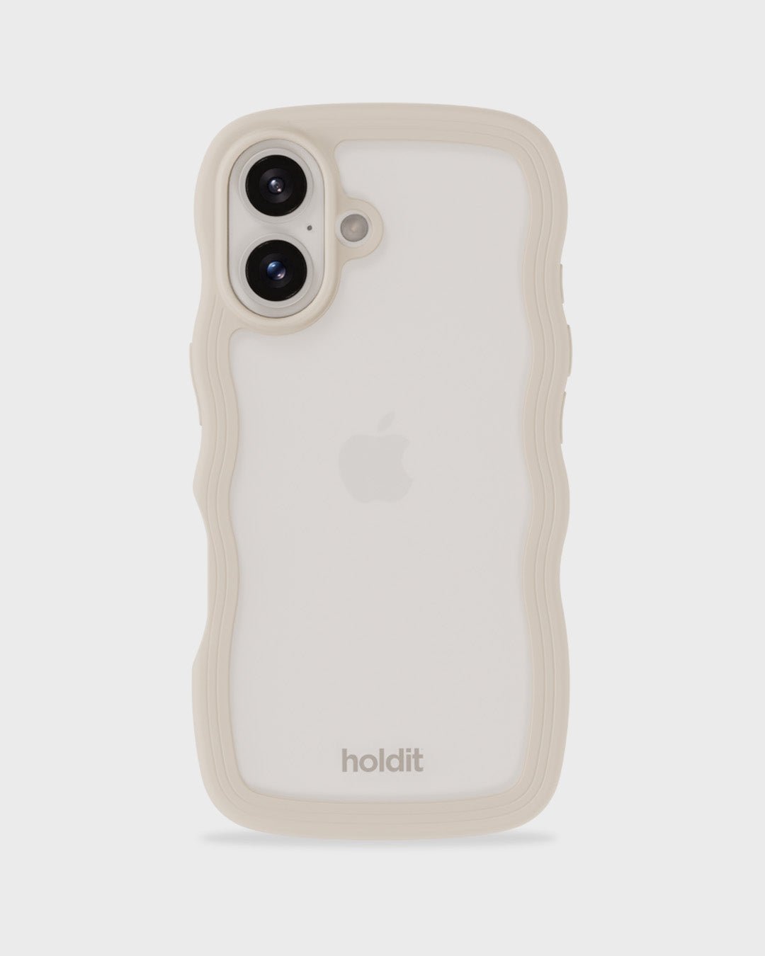 Kryt na iPhone HOLDIT Wavy Light Beige / Transparent | Lavly.cz