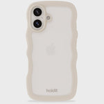 Kryt na iPhone HOLDIT Wavy Light Beige / Transparent | Lavly.cz
