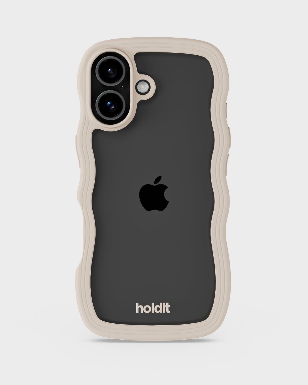 Kryt na iPhone HOLDIT Wavy Light Beige / Transparent | Lavly.cz