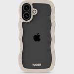 Kryt na iPhone HOLDIT Wavy Light Beige / Transparent | Lavly.cz
