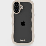 Kryt na iPhone HOLDIT Wavy Light Beige / Transparent | Lavly.cz