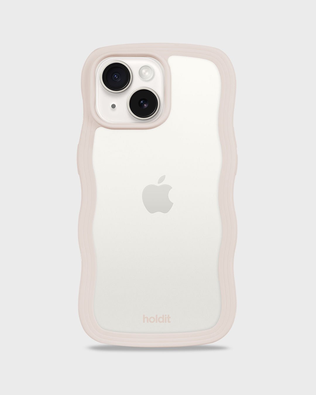 Kryt na iPhone HOLDIT Wavy Light Beige / Transparent | Lavly.cz