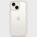Kryt na iPhone HOLDIT Wavy Light Beige / Transparent | Lavly.cz