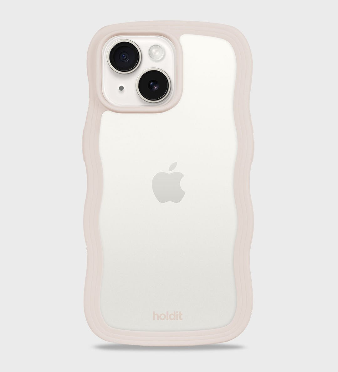 Kryt na iPhone HOLDIT Wavy Light Beige / Transparent | Lavly.cz