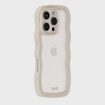 Kryt na iPhone HOLDIT Wavy Light Beige / Transparent | Lavly.cz