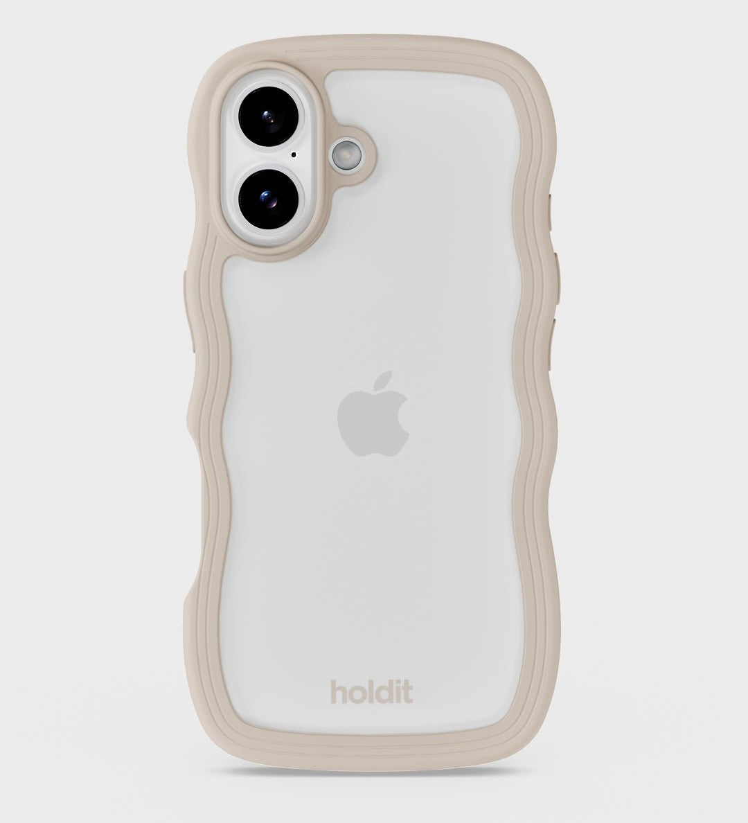 Kryt na iPhone HOLDIT Wavy Light Beige / Transparent | Lavly.cz