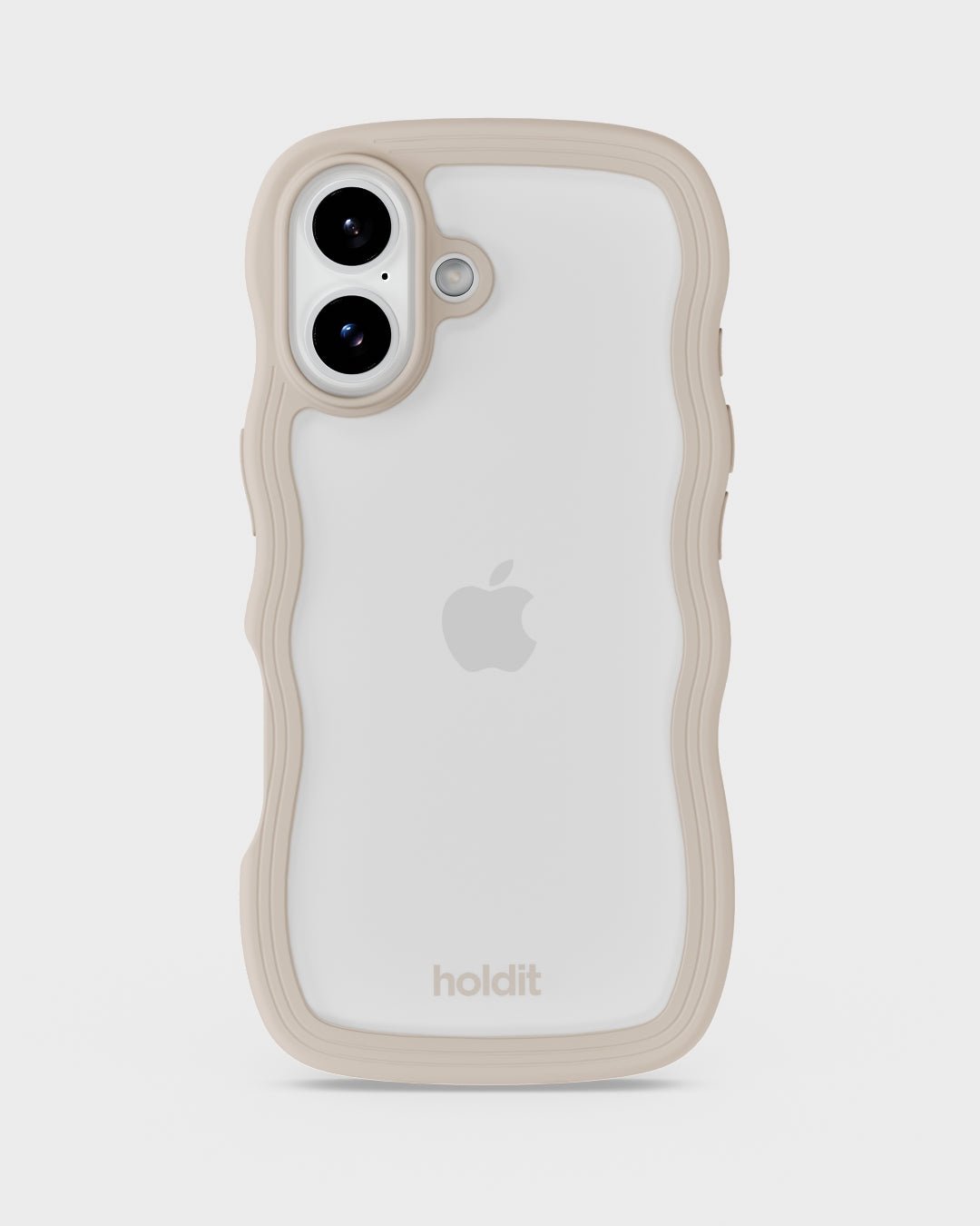Kryt na iPhone HOLDIT Wavy Light Beige / Transparent | Lavly.cz