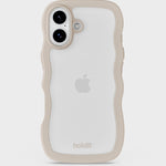 Kryt na iPhone HOLDIT Wavy Light Beige / Transparent | Lavly.cz