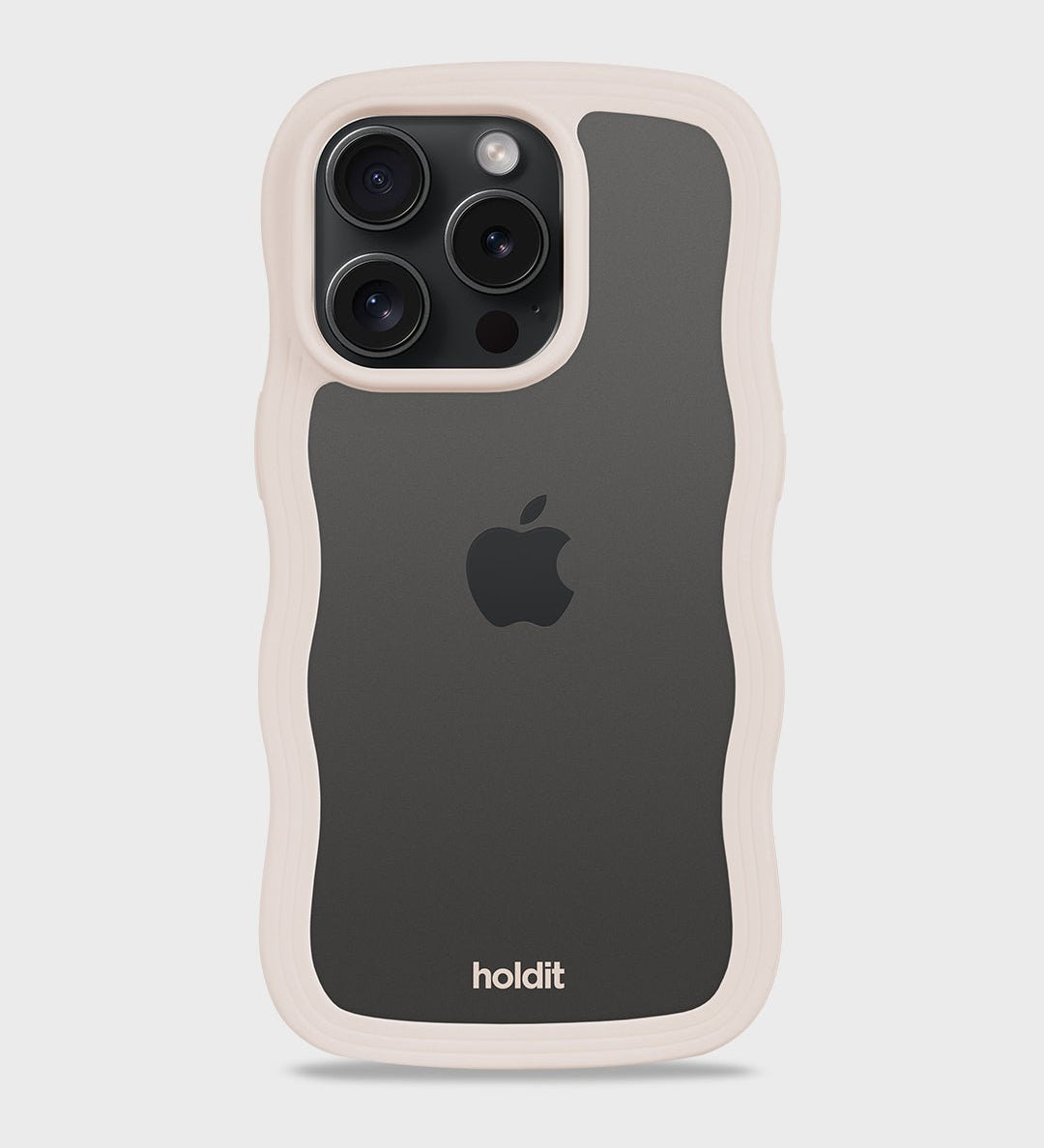 Kryt na iPhone HOLDIT Wavy Light Beige / Transparent | Lavly.cz