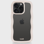 Kryt na iPhone HOLDIT Wavy Light Beige / Transparent | Lavly.cz