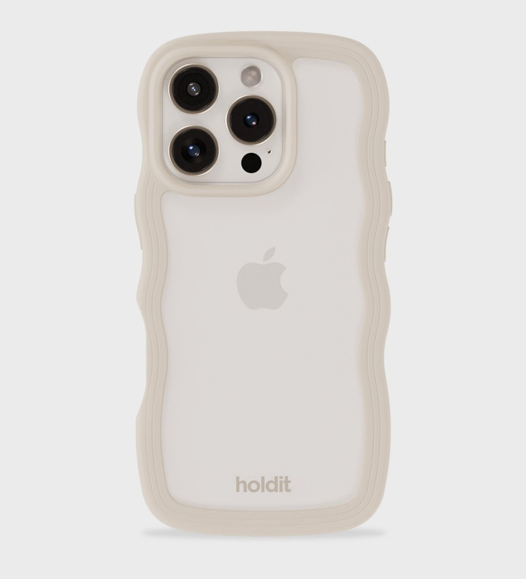 Kryt na iPhone HOLDIT Wavy Light Beige / Transparent | Lavly.cz