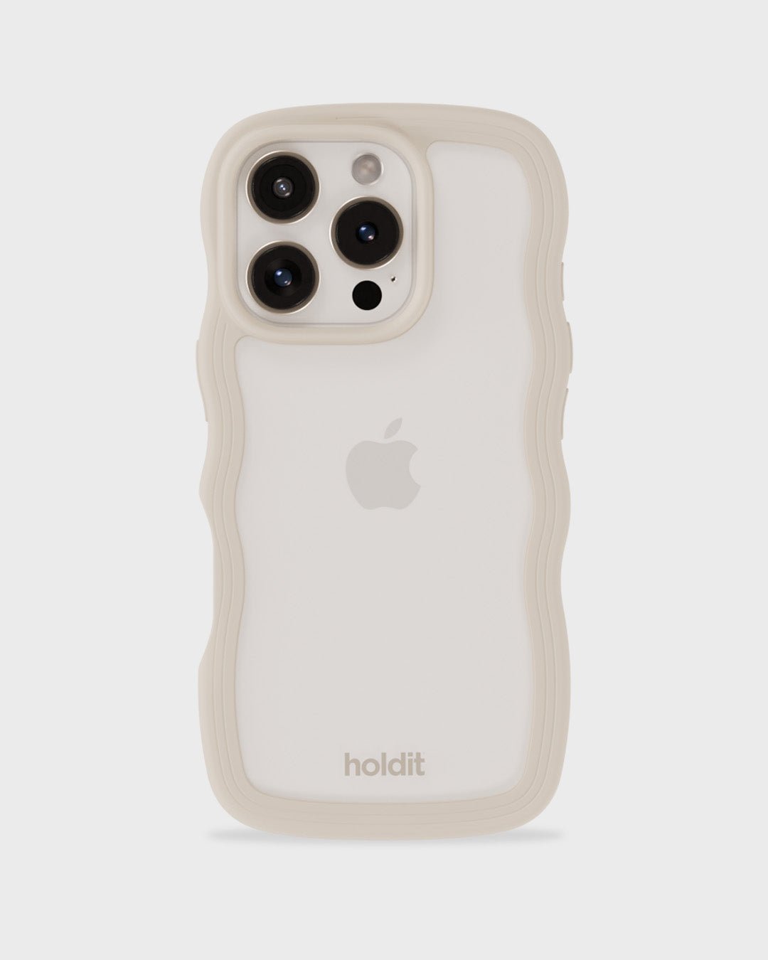 Kryt na iPhone HOLDIT Wavy Light Beige / Transparent | Lavly.cz