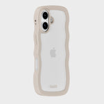 Kryt na iPhone HOLDIT Wavy Light Beige / Transparent | Lavly.cz