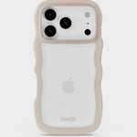 Kryt na iPhone HOLDIT Wavy Light Beige / Transparent | Lavly.cz