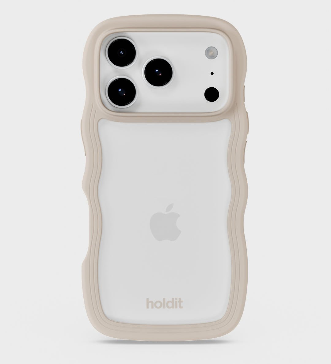 Kryt na iPhone HOLDIT Wavy Light Beige / Transparent | Lavly.cz