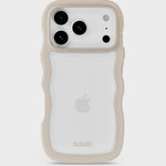 Kryt na iPhone HOLDIT Wavy Light Beige / Transparent | Lavly.cz