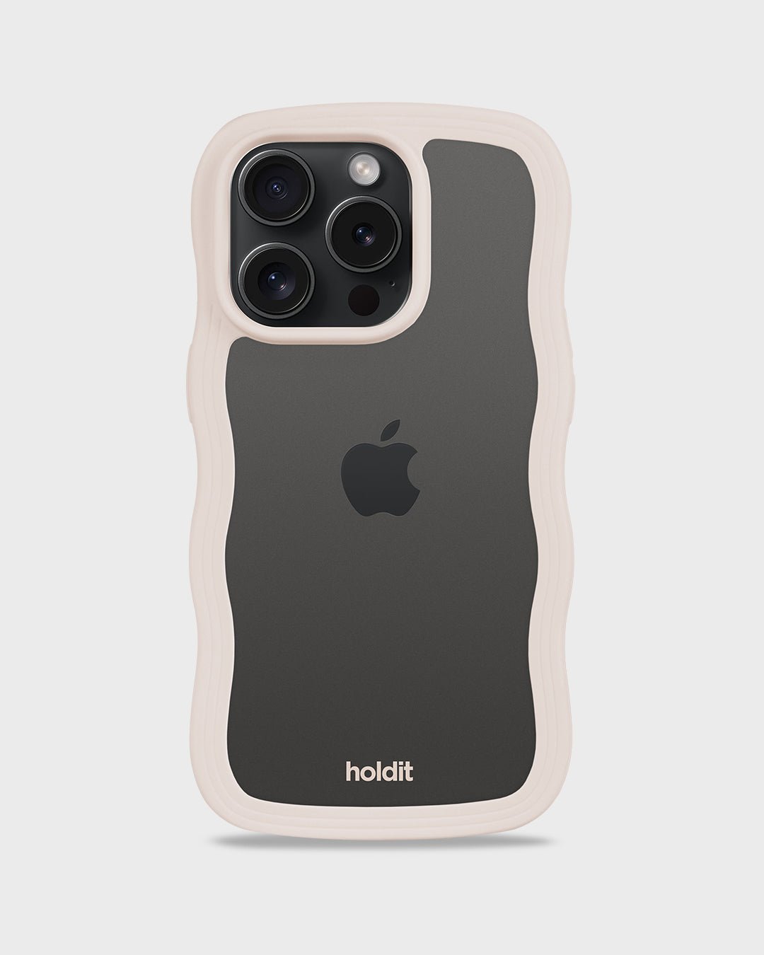 Kryt na iPhone HOLDIT Wavy Light Beige / Transparent | Lavly.cz