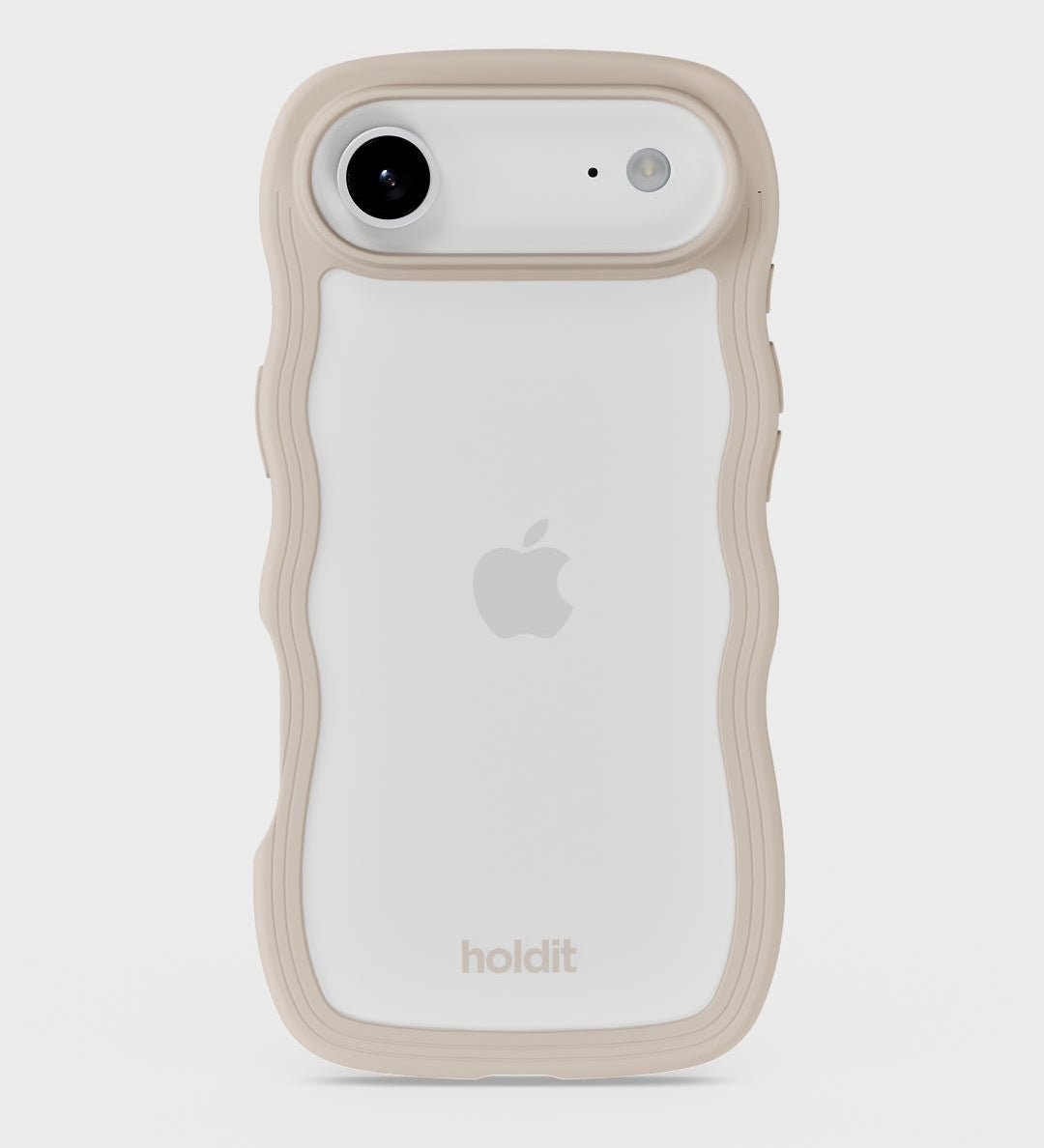 Kryt na iPhone HOLDIT Wavy Light Beige / Transparent | Lavly.cz