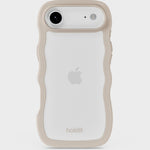 Kryt na iPhone HOLDIT Wavy Light Beige / Transparent | Lavly.cz