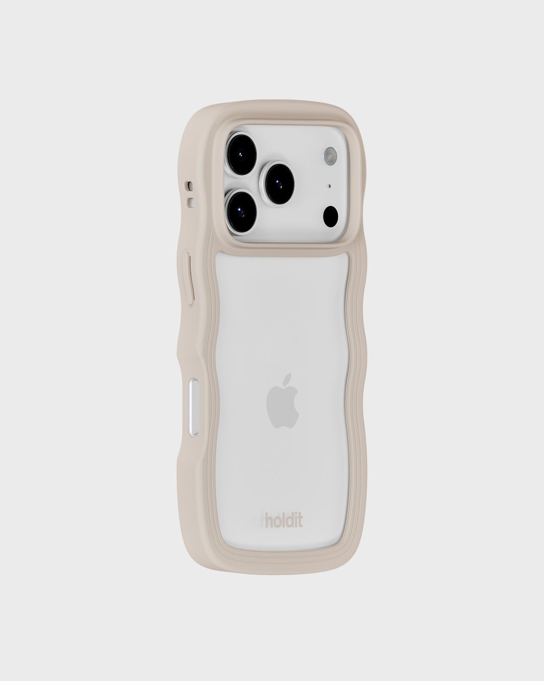 Kryt na iPhone HOLDIT Wavy Light Beige / Transparent | Lavly.cz
