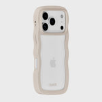 Kryt na iPhone HOLDIT Wavy Light Beige / Transparent | Lavly.cz