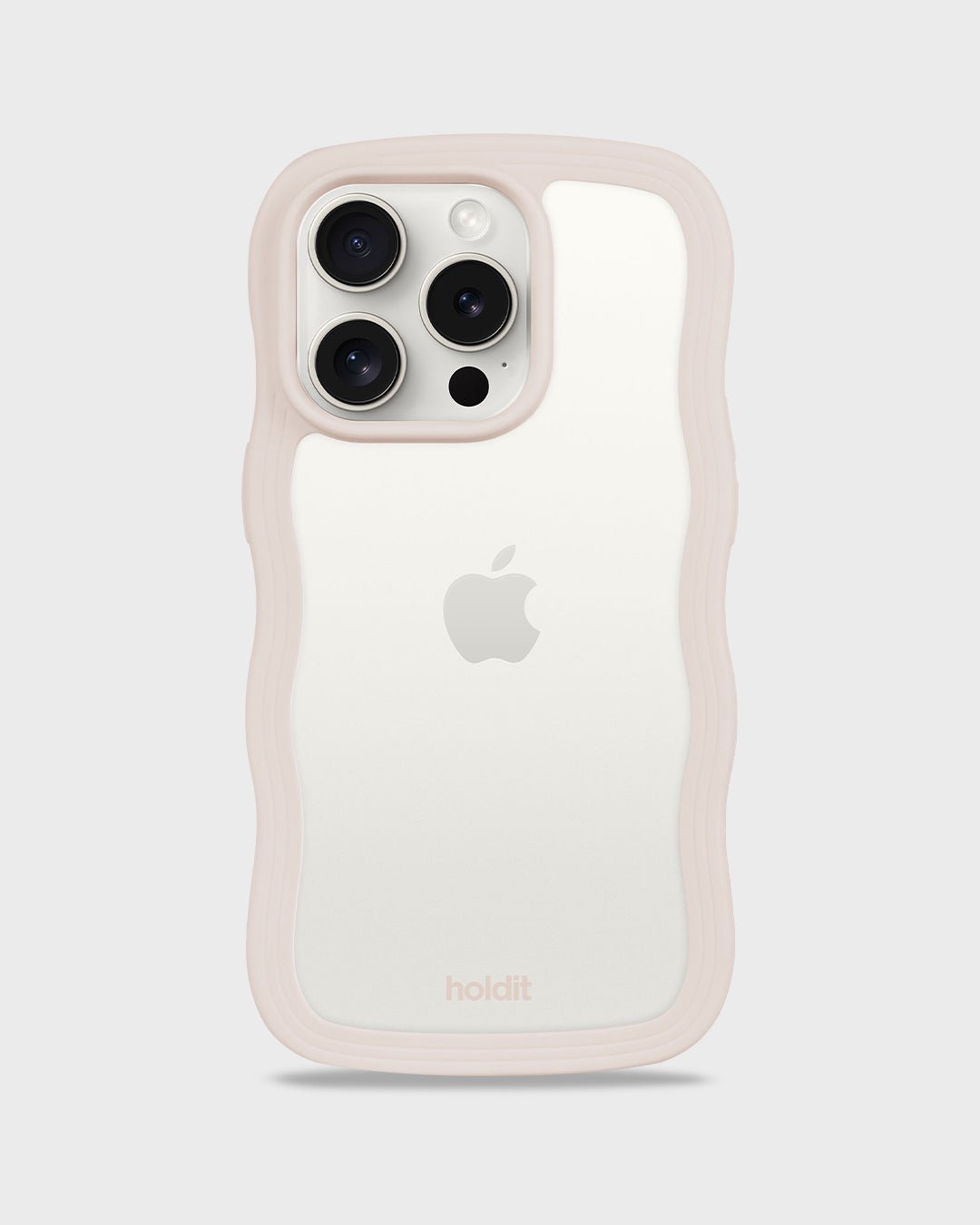 Kryt na iPhone HOLDIT Wavy Light Beige / Transparent | Lavly.cz