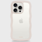 Kryt na iPhone HOLDIT Wavy Light Beige / Transparent | Lavly.cz