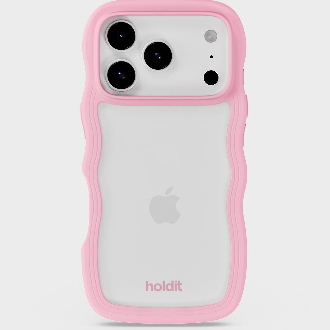 Kryt na iPhone HOLDIT Wavy Pink / Transparent | Lavly.cz