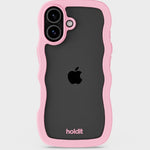 Kryt na iPhone HOLDIT Wavy Pink / Transparent | Lavly.cz