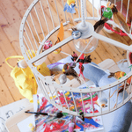 Lustr LAKALUK Birdcage bílý střední | Stylové doplňky pro děti a ženy | Lavly.cz