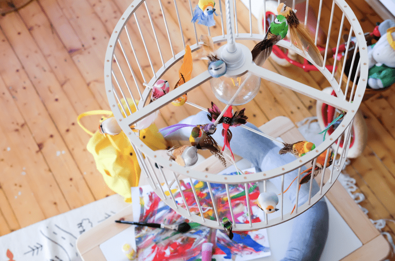 Lustr LAKALUK Birdcage bílý střední | Stylové doplňky pro děti a ženy | Lavly.cz