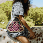 Macrame kabelka STUDIO NOOS Mini Handbag Natural Purple Green | Lavly.cz