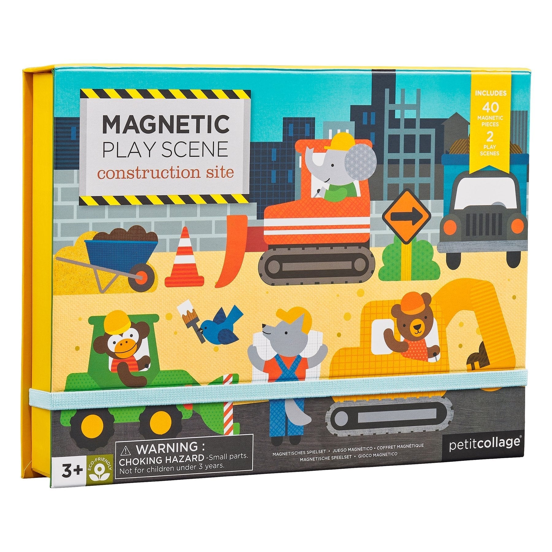 Magnetická tabulka s magnety PETIT COLLAGE Na stavbě | Stylové doplňky pro děti a ženy | Lavly.cz