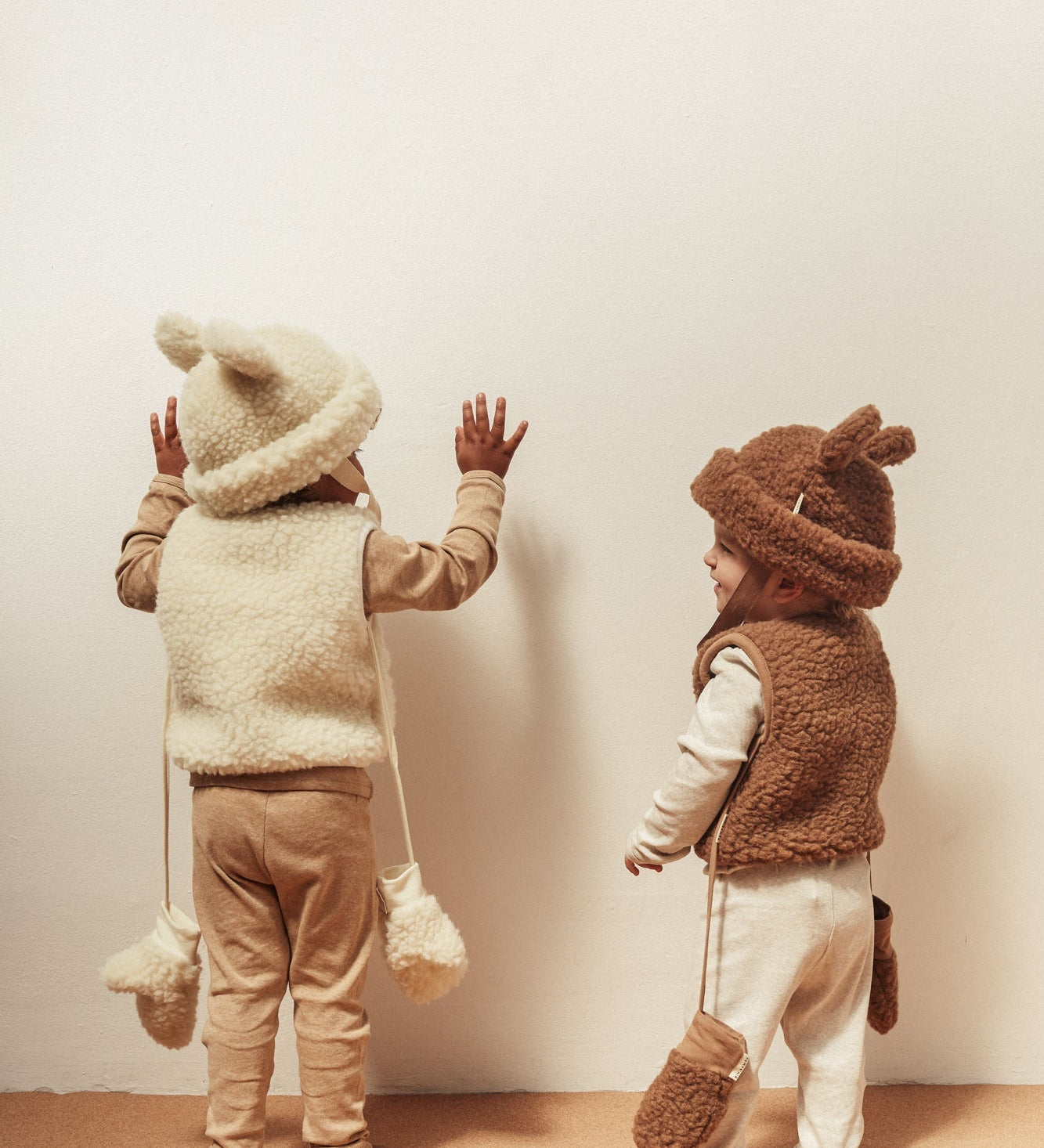 Merino čepice s oušky BINIBAMBA Teddy Hat Milk | Stylové doplňky pro děti a ženy | Lavly.cz