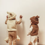 Merino čepice s oušky BINIBAMBA Teddy Hat Milk | Stylové doplňky pro děti a ženy | Lavly.cz