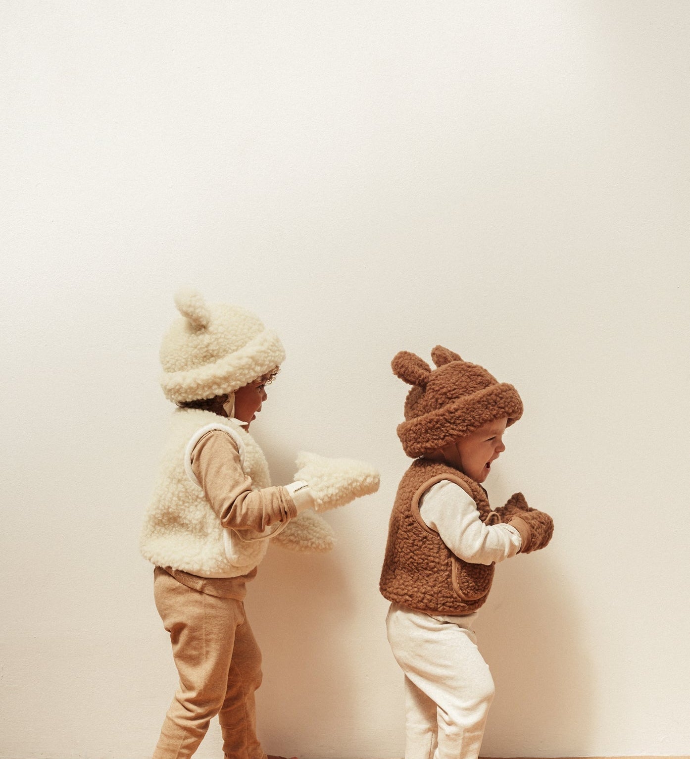 Merino čepice s oušky BINIBAMBA Teddy Hat Milk | Stylové doplňky pro děti a ženy | Lavly.cz