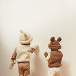 Merino čepice s oušky BINIBAMBA Teddy Hat Milk | Stylové doplňky pro děti a ženy | Lavly.cz