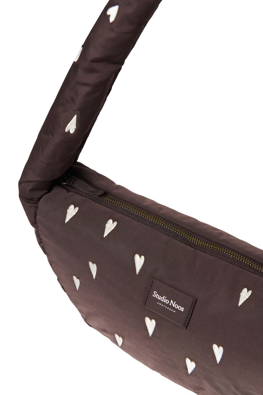 Mini crossbody taška STUDIO NOOS Brown Hearts Puffy | Lavly.cz