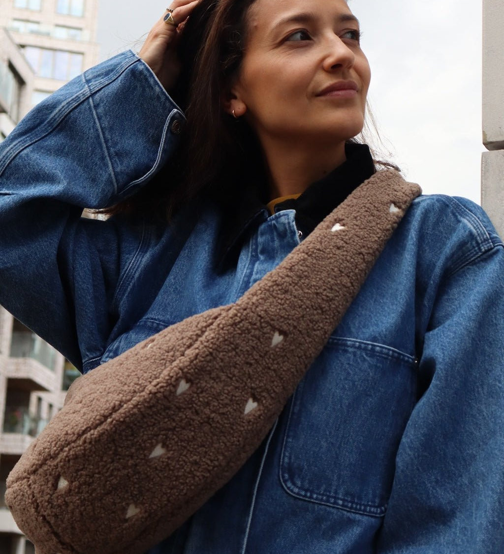 Mini crossbody taška STUDIO NOOS Brown Teddy Hearts | Stylové doplňky pro děti a ženy | Lavly.cz