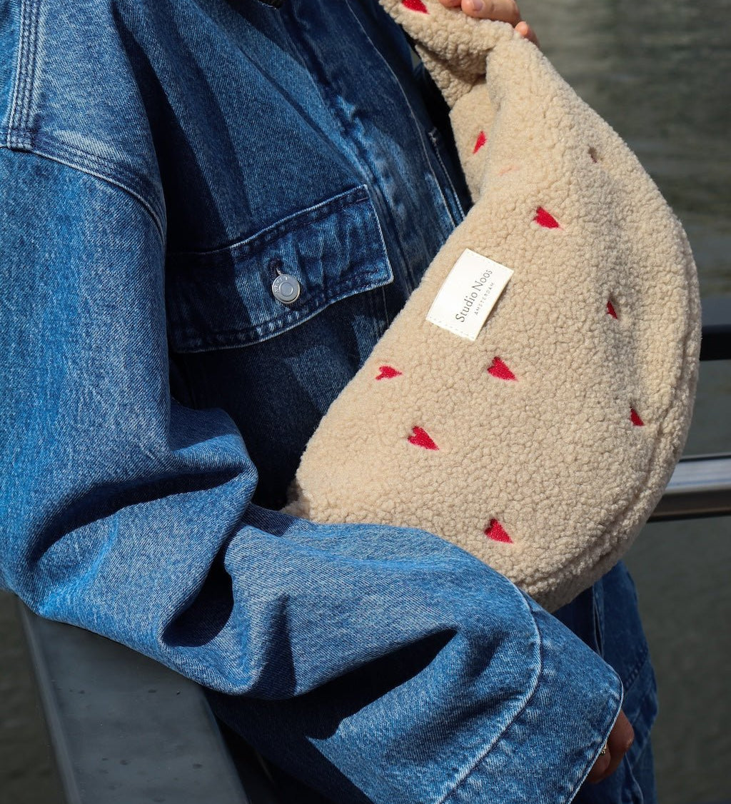 Mini crossbody taška STUDIO NOOS Ecru Teddy Hearts | Stylové doplňky pro děti a ženy | Lavly.cz