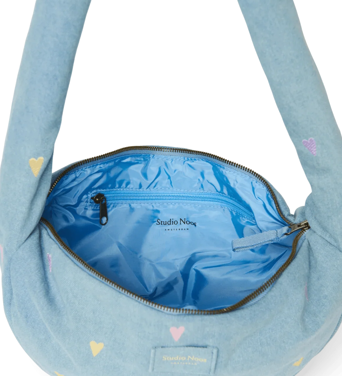 Mini crossbody taška STUDIO NOOS Light Blue Hearts Denim | Lavly.cz
