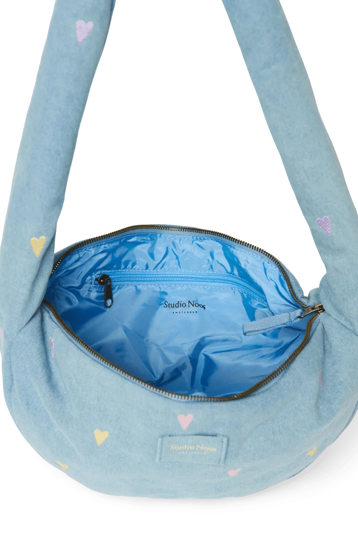 Mini crossbody taška STUDIO NOOS Light Blue Hearts Denim | Lavly.cz