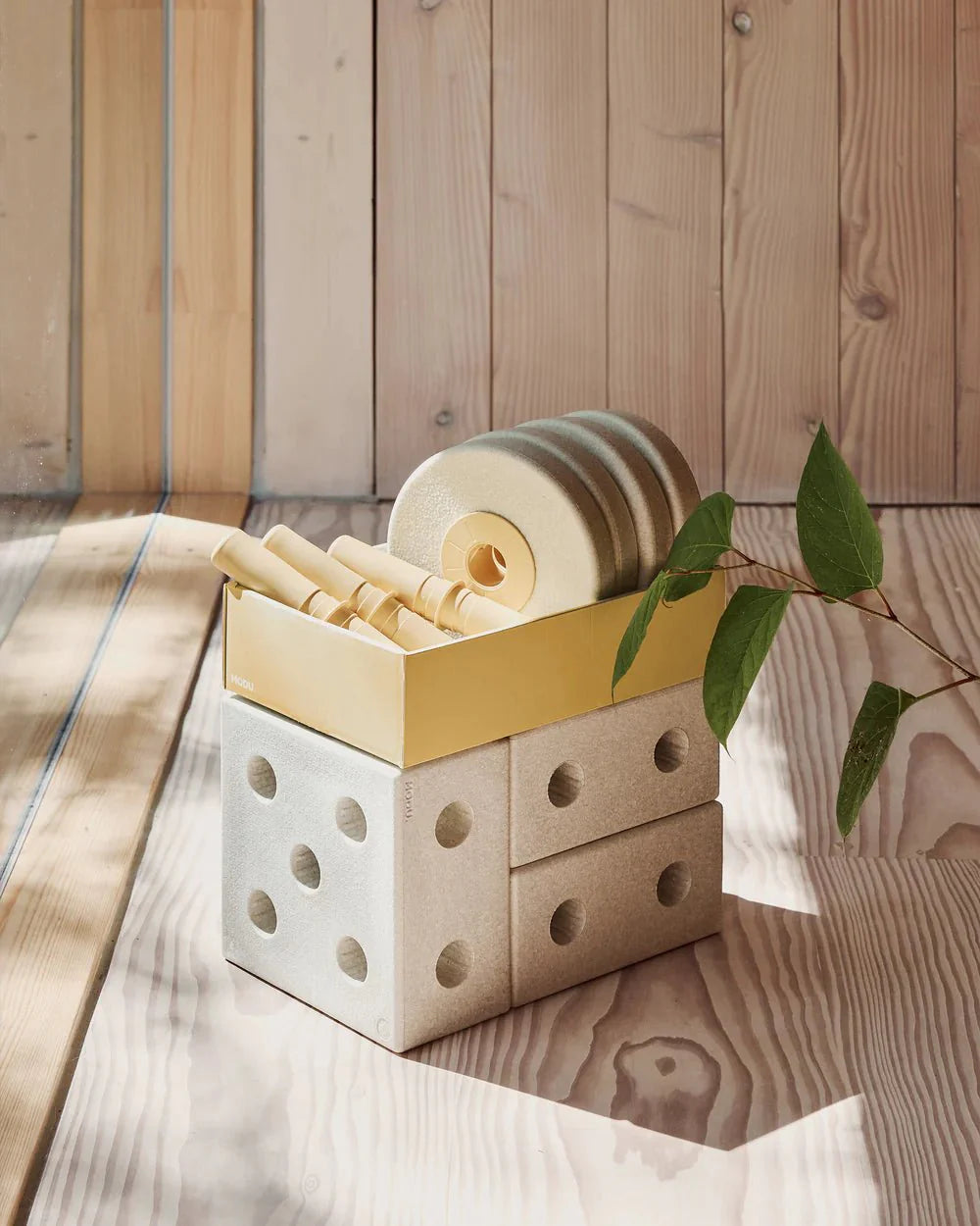 MODU Chodítko 3v1 Baby Walker Sand Grey / Honey Yellow | Lavly.cz