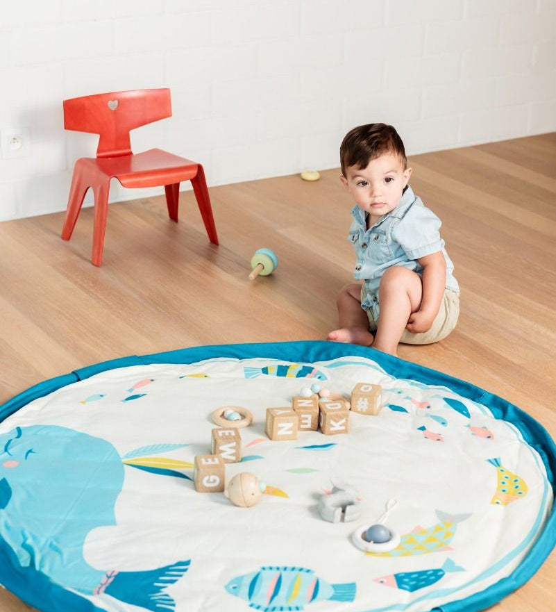 PLAY&GO BABY Hrací podložka / Vak na hračky / Taška - Velryba - Lavly