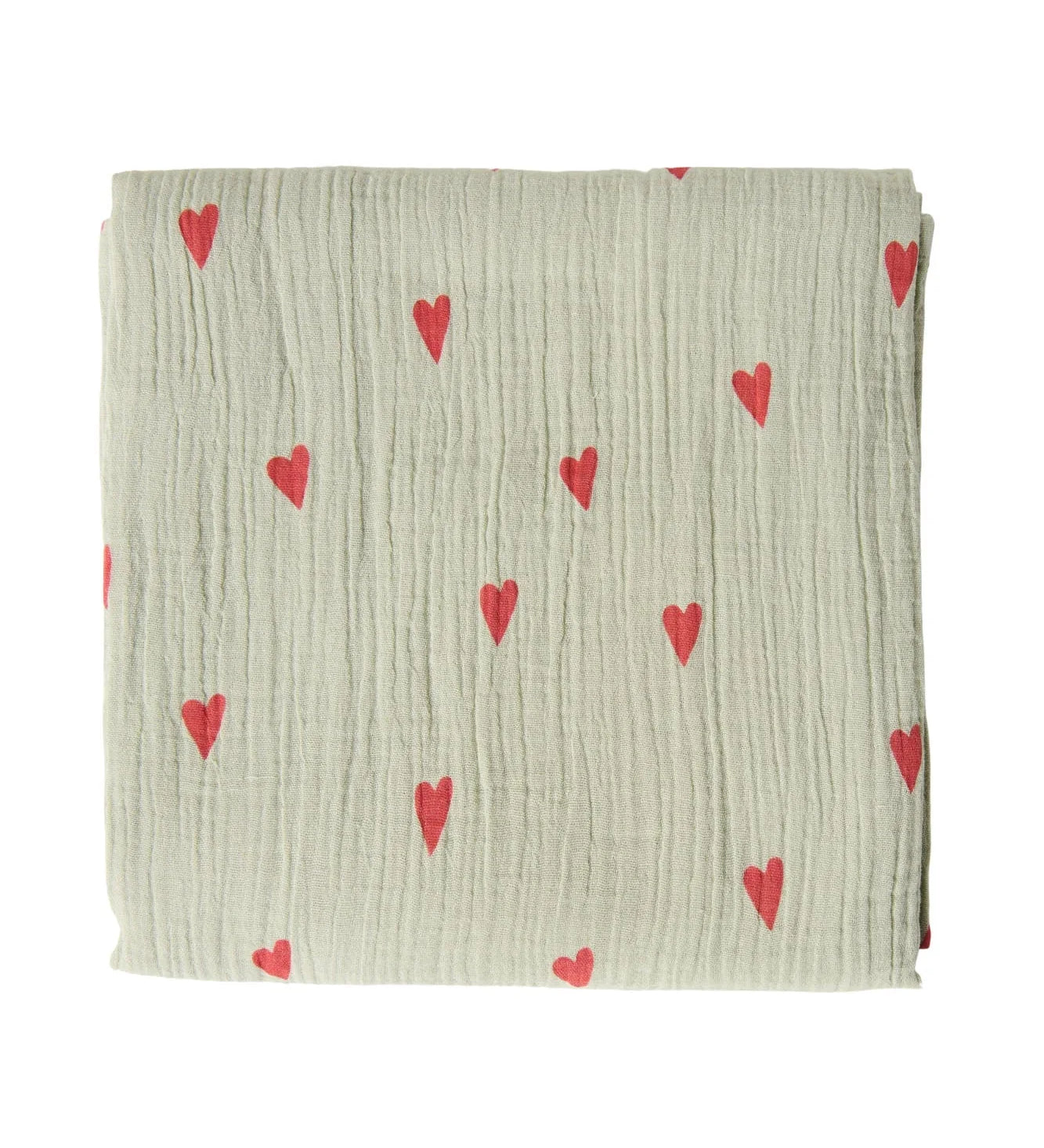 Mušelínová plena STUDIO NOOS Green Hearts 120 x 120 cm | Lavly.cz