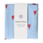 Mušelínová plena STUDIO NOOS Light Blue Hearts | Stylové doplňky pro děti a ženy | Lavly.cz
