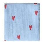 Mušelínová plena STUDIO NOOS Light Blue Hearts | Stylové doplňky pro děti a ženy | Lavly.cz