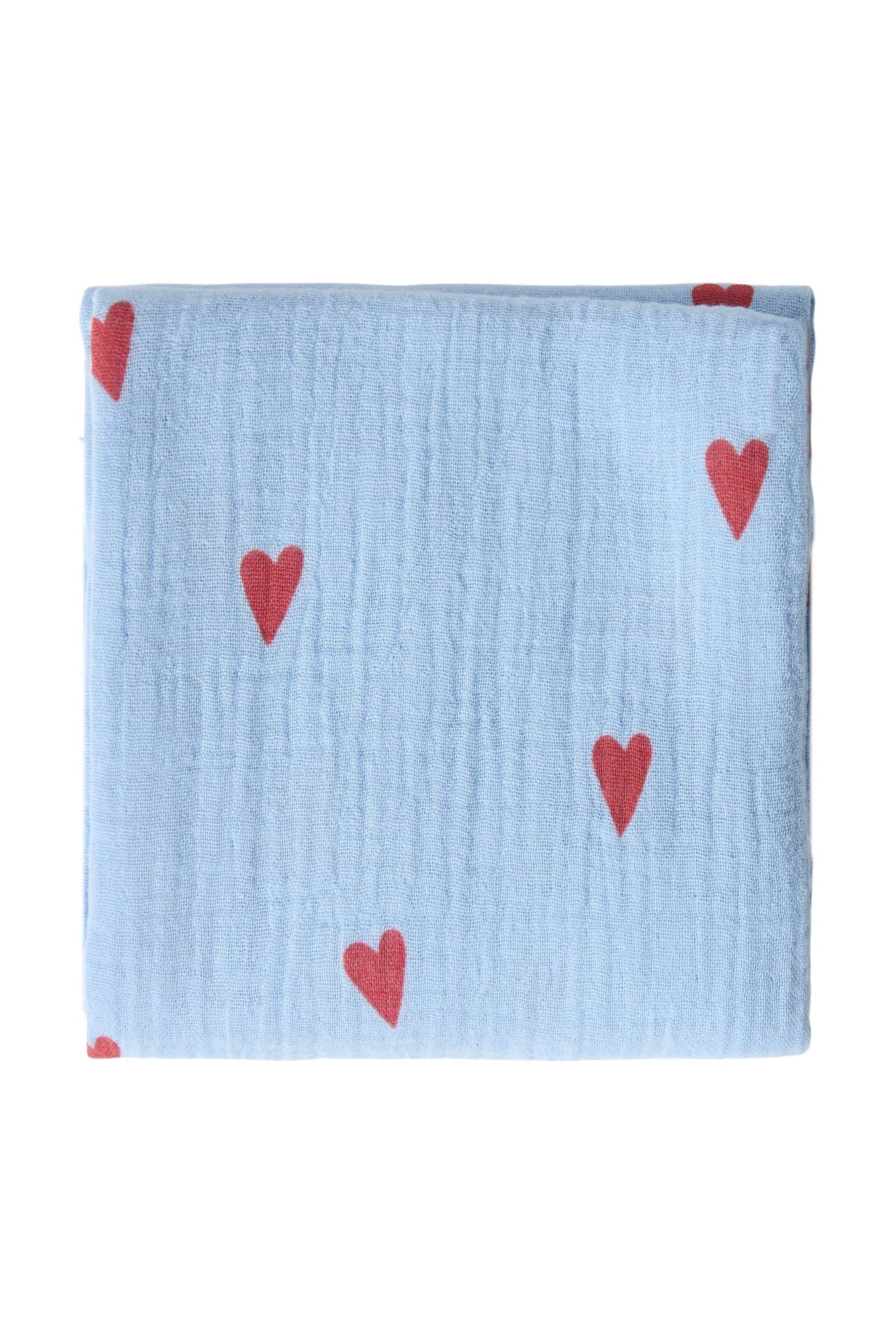 Mušelínová plena STUDIO NOOS Light Blue Hearts | Stylové doplňky pro děti a ženy | Lavly.cz