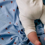 Mušelínová plena STUDIO NOOS Light Blue Hearts | Lavly.cz